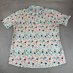 Swannies Men's 2 Xl Golf Polo Shirt‎ Graphic Print Stretch Aop All Over Print